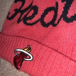 Miami Heat Black Pom Top Cuffed Knit Beanie Hat